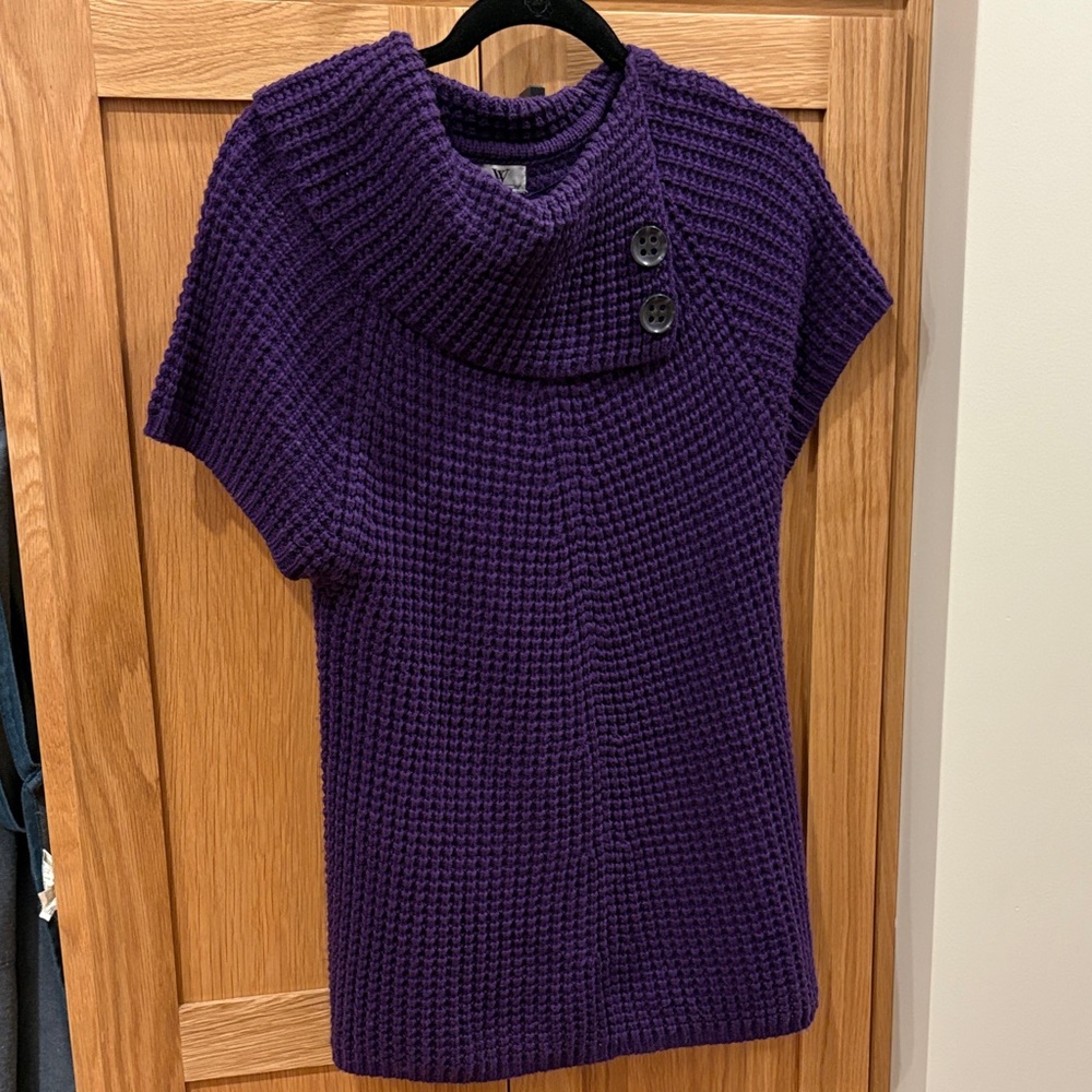 Worthington Women’s size medium Purple Knit Short Sleeve Sweater